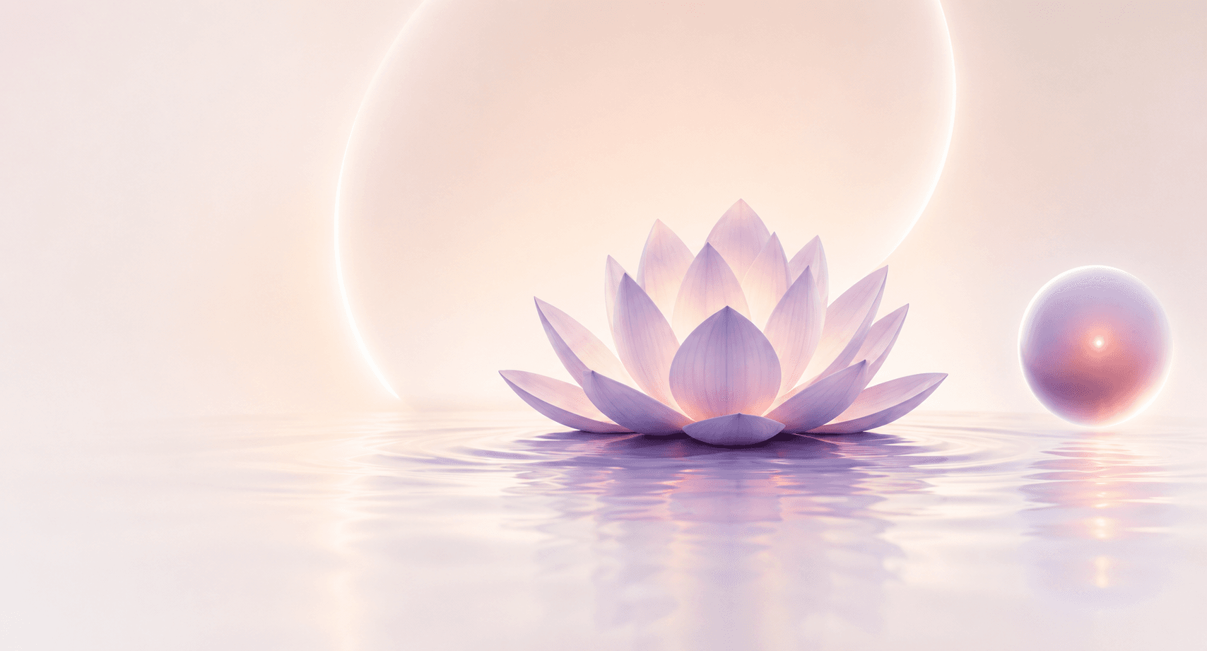 Lavender lotus floating on calm water
